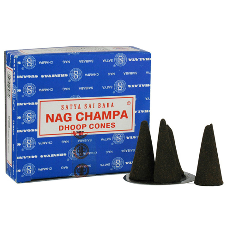 Satya Sai Baba Nag Champa Dhoop Cones - 12 ea