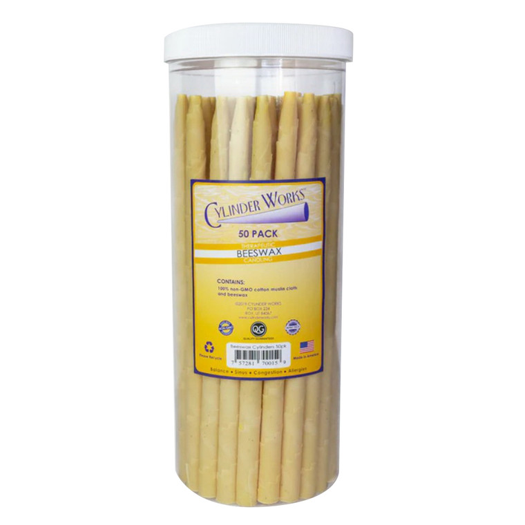 Cylinder Works Herbal Beeswax Candles for Ear Candling and Relaxation 50Ea