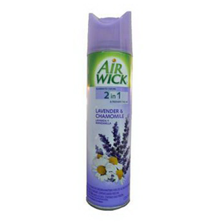 Air Wick Aerosol Spray By Wizard, Dual Action - Lavender Field 8 Oz