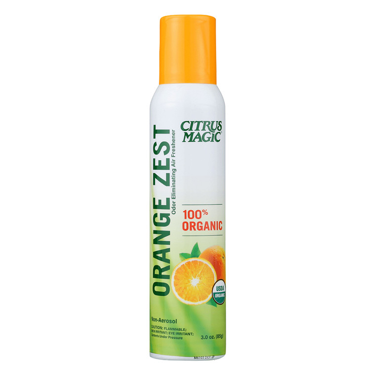 Citrus Magic Organic Natural Odor Eliminating Air Freshener Eliminating Spray Destroys Foul Odors on Contact Orange Zest Non Aerosol Spray 3Oz (85g)