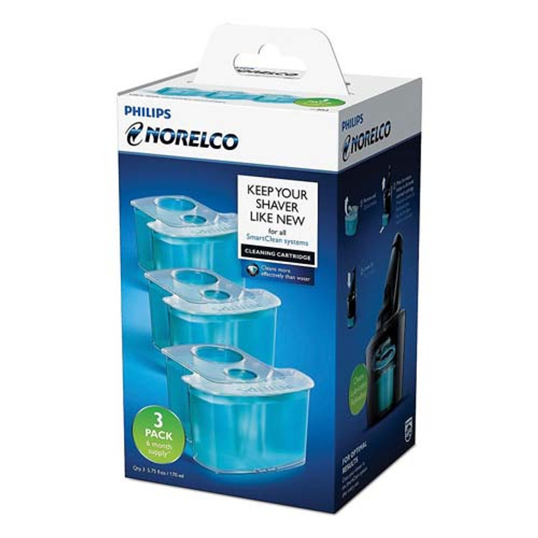 Philips Norelco Smartclean Replacement Cleaning Cartridges For Shaver, JC30352, 3 Ea