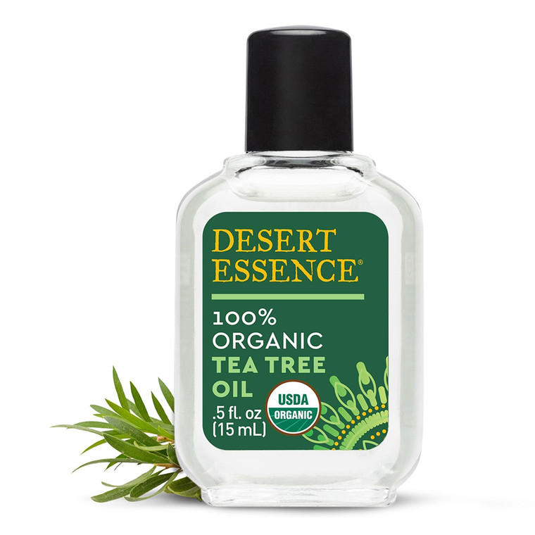 Desert Essence 100 Percent Organic Tea Tree Oil Natural Antiseptic Formula 0.5Oz (15ml)