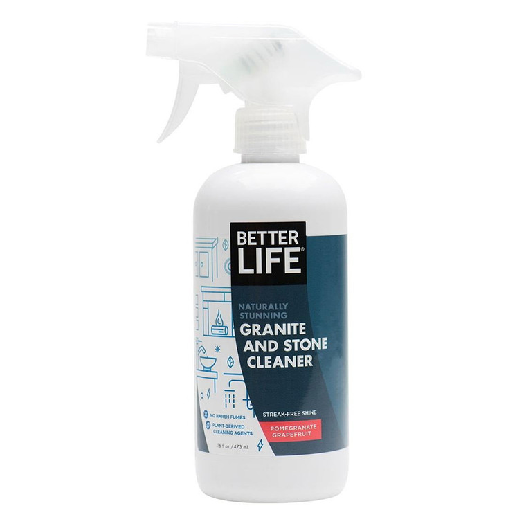 Better Life Natural Granite and Stone Cleaner Pomegranate and Grapefruit for Cleaning and Polishing Surfaces 16Oz (473ml)