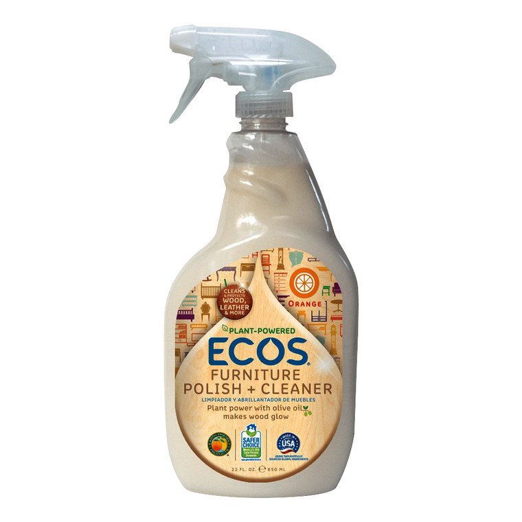 Earth Friendly ECOS Furniture Polish and Cleaner with Olive Oil, 22 Oz
