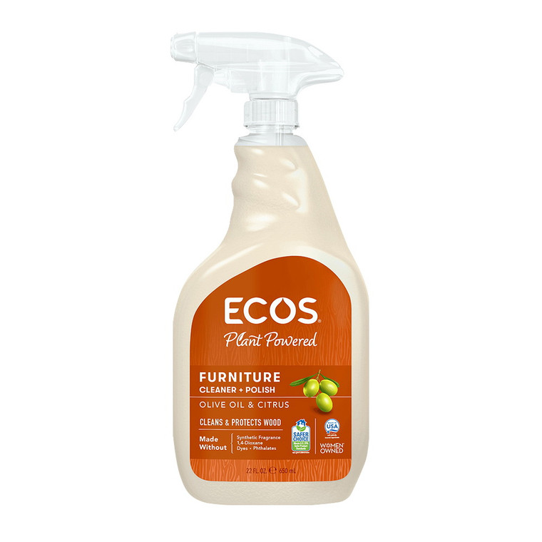 Earth Friendly ECOS Furniture Polish and Cleaner with Olive Oil, 22 Oz