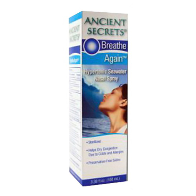 Ancient Secrets Breathe Again Nasal Spray - 3.38 Oz