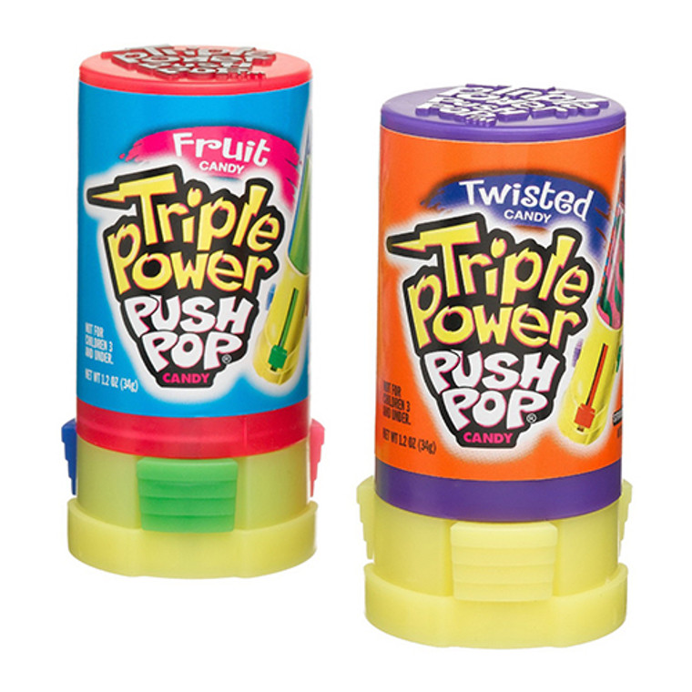Topps Triple Power Push Pop Candy - 16 / Box