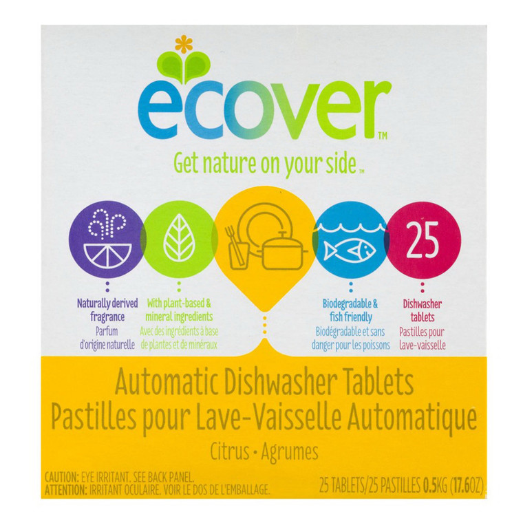 Ecover Automatic Dishwasher Tablets Plant Based for Grease and Food Residue Removal 17.6Oz (0.5kg)