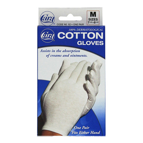 Dermatological Cotton Gloves - Ladies Regular, Cara 82 - 1 Pair/ 3 pack
