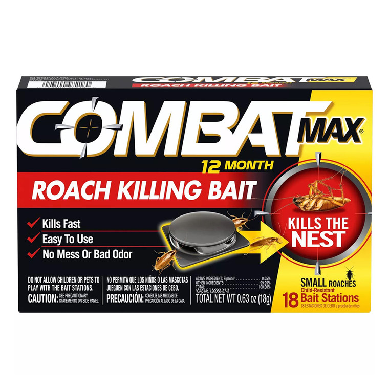 Combat Max 12 Month Roach Killing Bait Stations 0.035Oz (1g) 18Ea
