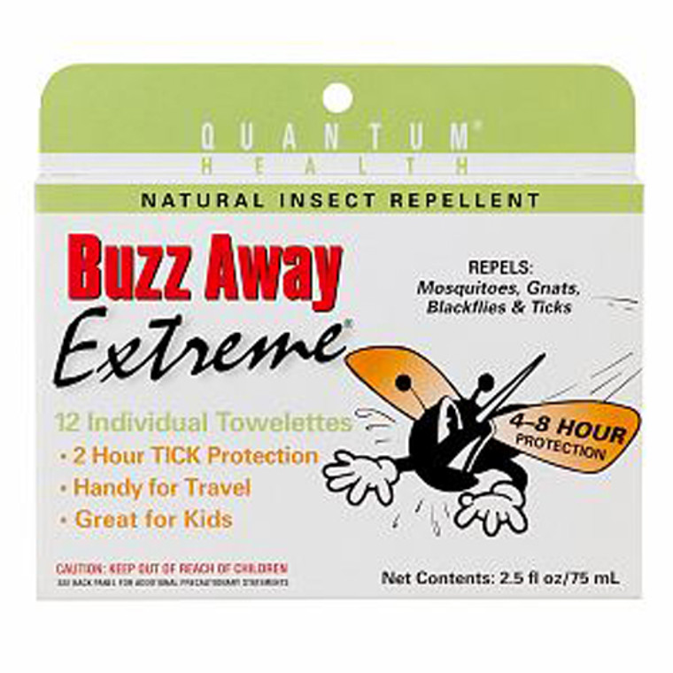 Buzz Away Extreme Insect Repellent Individual Towelettes - 12 Ea