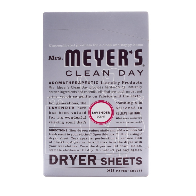 Mrs. Meyers Clean Day Dryer Sheets, Lavender - 80 Sheets
