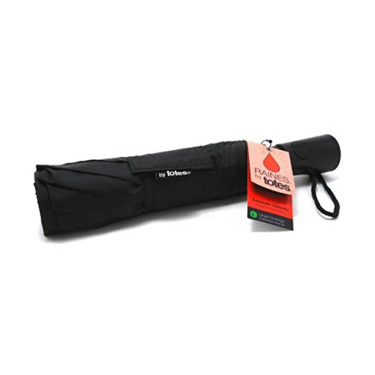 Raines By Totes Automatic Umbrella 11 Inches Large, Black, 1 Ea