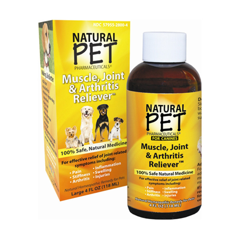 Natural Homeopathic Pet Muscle, Joint And Arthritis Reliever For Canines - 4 Oz