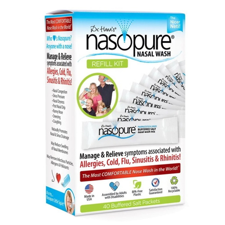 Nasopure Refill Kit Nasal Wash System With Buffered Salts Packets, 40 Ea