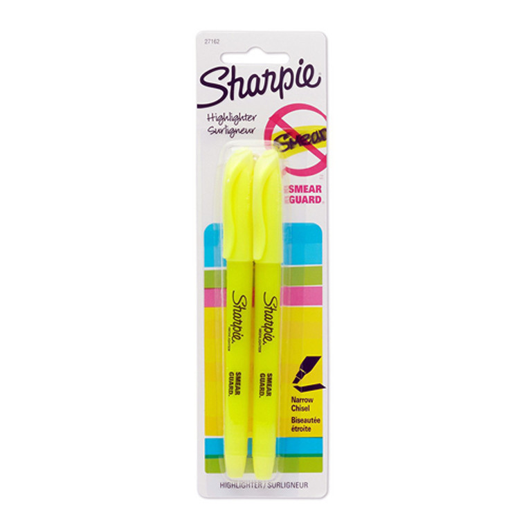 Sharpie Accent Pocket-Style Yellow Highlighters, 2 Ea