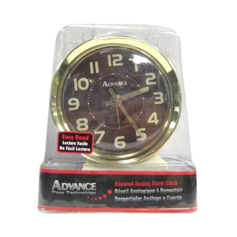 Geneva Advance Keywind Alarm Clock, Gold - 1 Ea