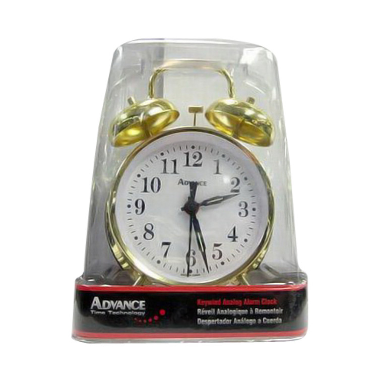 Advance Twin Bell Key Wind Alarm Clock 3191At, Gold - 1 Ea