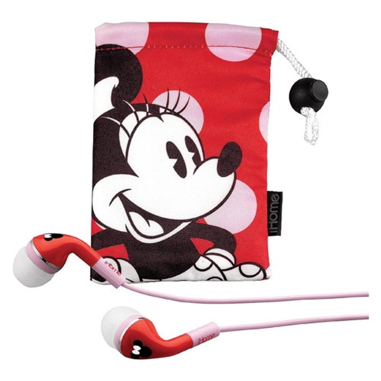 Kid Designs Minnie Mouse Noise Isolating Earphones With Matching Carrying Pouch, DIM15MEFX, 1 Ea