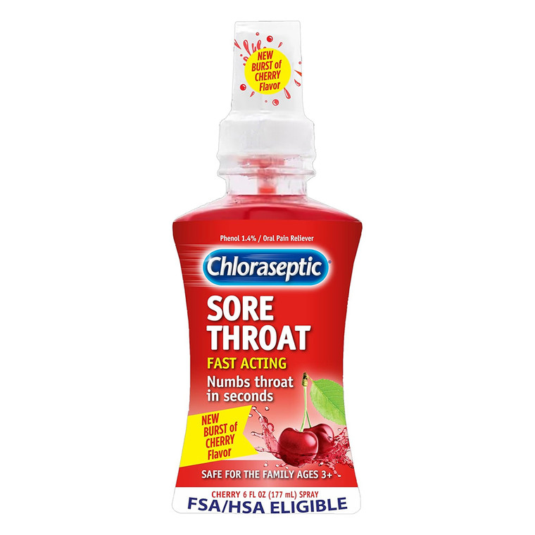 Chloraseptic Sore Throat Spray, Cherry - 6 Oz
