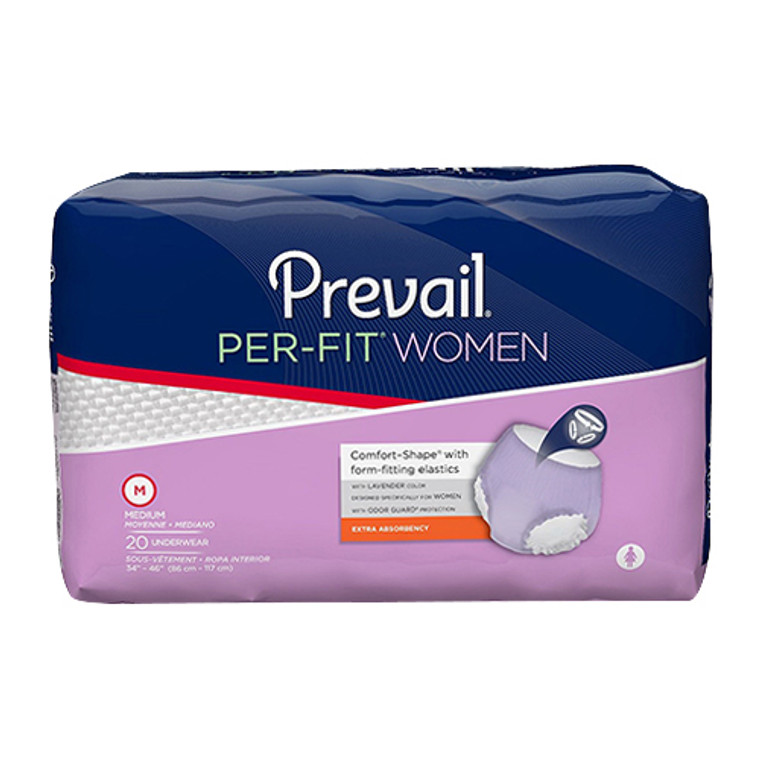 Prevail Per-Fit Women Underwear Medium, Fits 34 inc- 46 inc Waist, 20 Ea, 4 pack