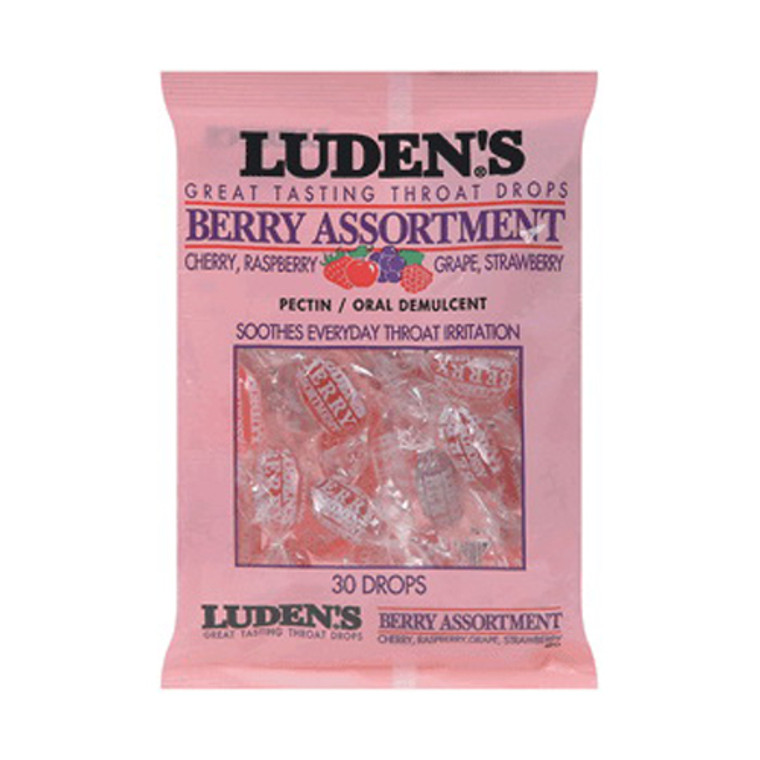 Ludens Great Tasting Throat Drops, Berry Assortment - 30 Drops/Bag, 12 Bags