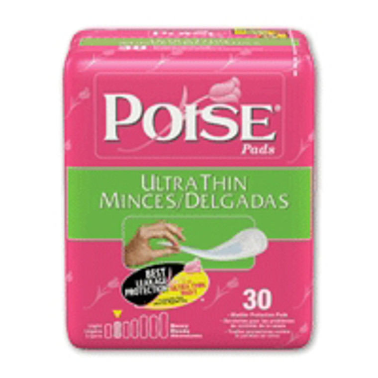 Poise Ultra Thin Pads Light Absorbency, #19202 - 30 / Bag, 6 Bags