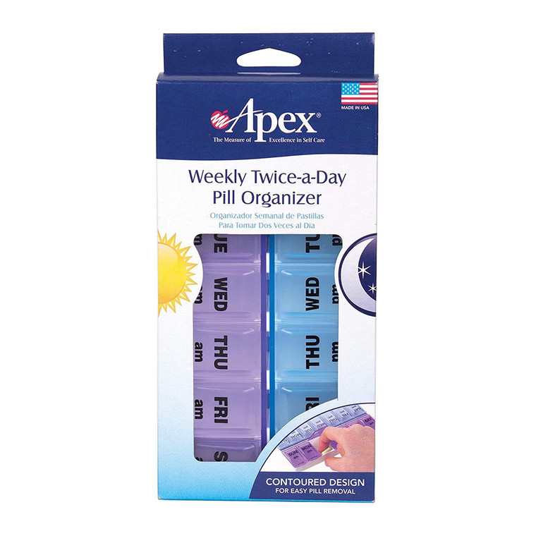 Apex Weekly Twice A Day Pill Organizer for Easy Medication Management 1Ea