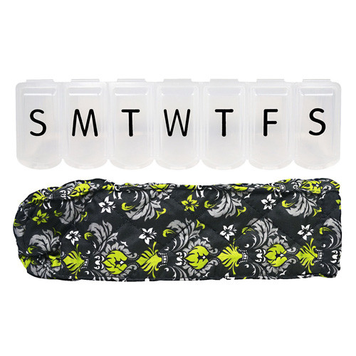 Apex 7 Day Pill Organizer with Decorative Sleeve Extra Large for Daily Medicine Dosing 1Ea