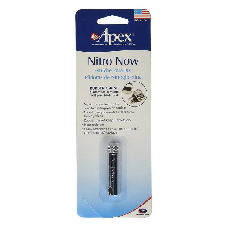 Apex Nitro Now Protective Nitroglycerin Case Waterproof Tablet Container 1Ea