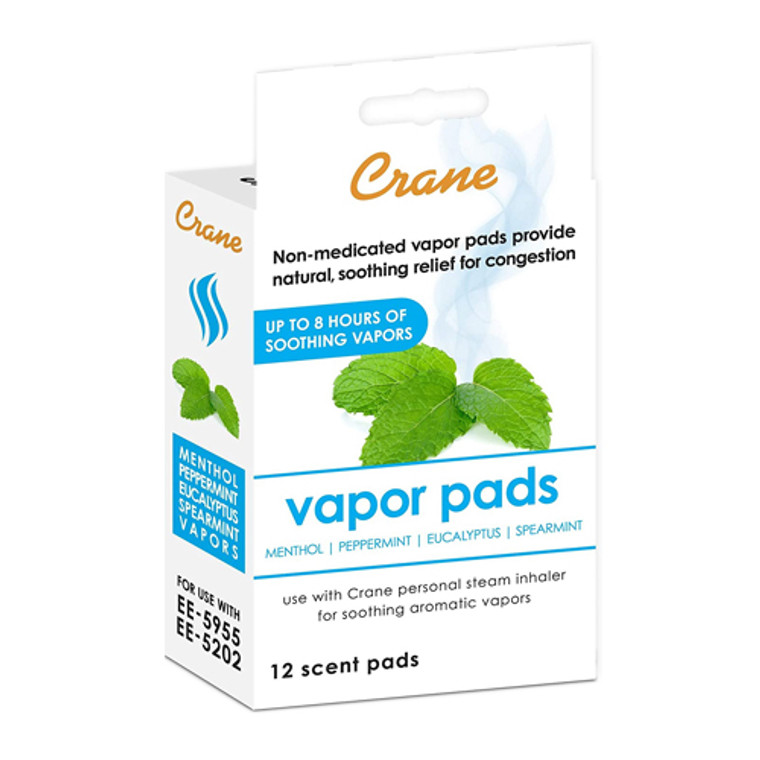 Crane Vapor Pads Cordless Personal Steam Inhaler Pads, 12 Ea