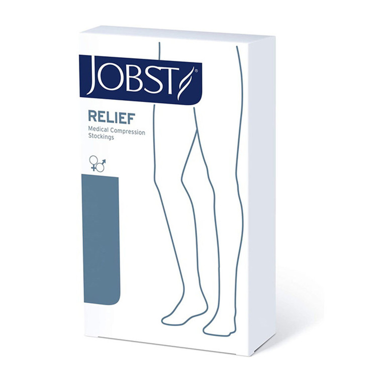 Jobst Medical Legwear Stockings Relief Compression Thigh High 30-40 Mm/Hg Open Toe, Beige, Medium, 1 Ea