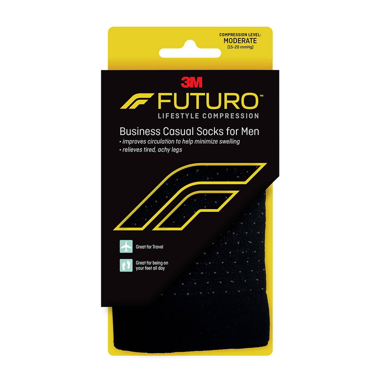 Futuro Mens Business Casual Socks, Black, 1 Pair