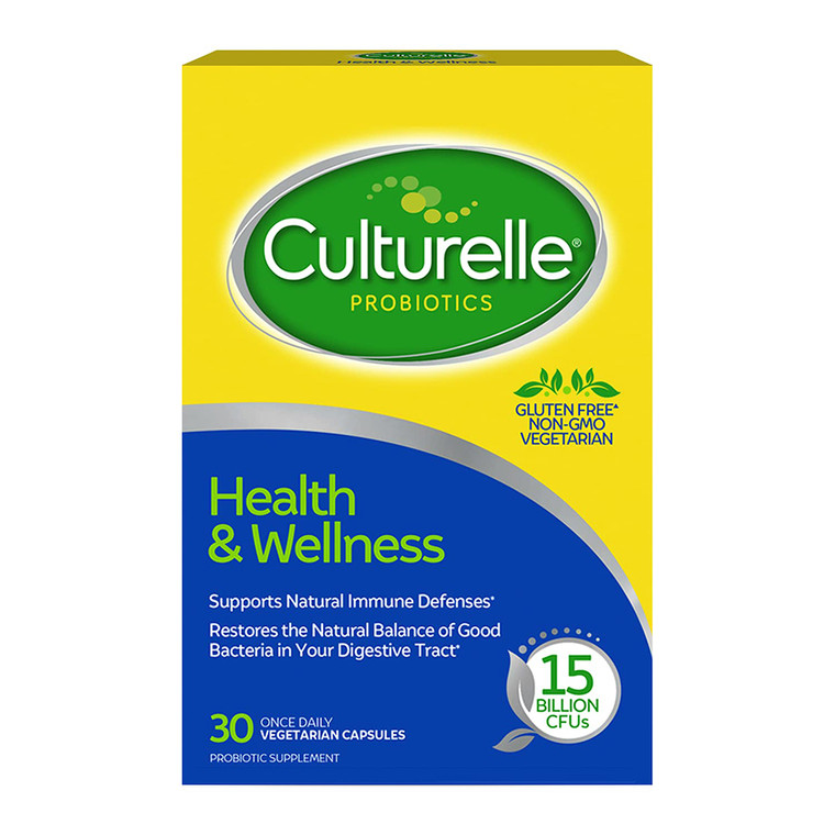 Culturelle Probiotics Health and Wellness Capsules for Digestive and Immune Support 30Ea