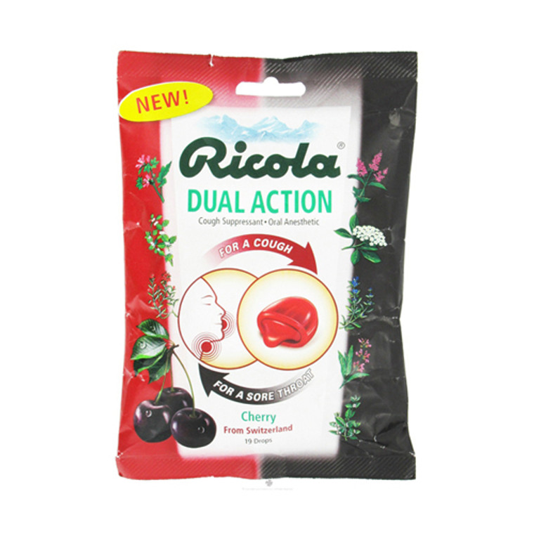 Ricola Dual Action Cough Drops, Cherry - 19 Ea, 24 pack
