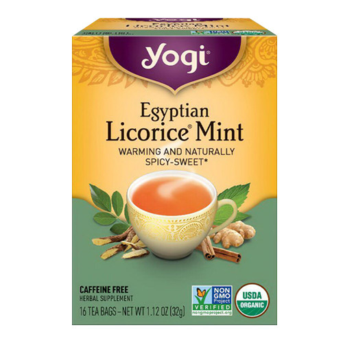 Yogi Egyptian Licorice Mint Herbal Supplement Tea Bags - 16 Ea