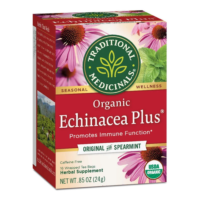 Traditional Medicinals Organic Echinacea Plus Herbal Tea, Caffeine Free, 16 Ea