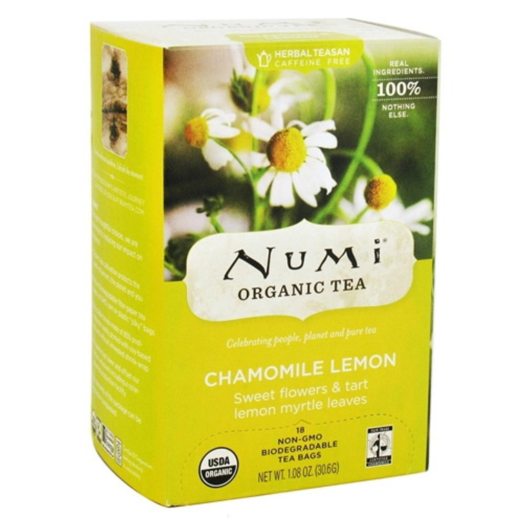 Numi Organic Herbal Tea, Chamomile Lemon - 18 Tea Bags