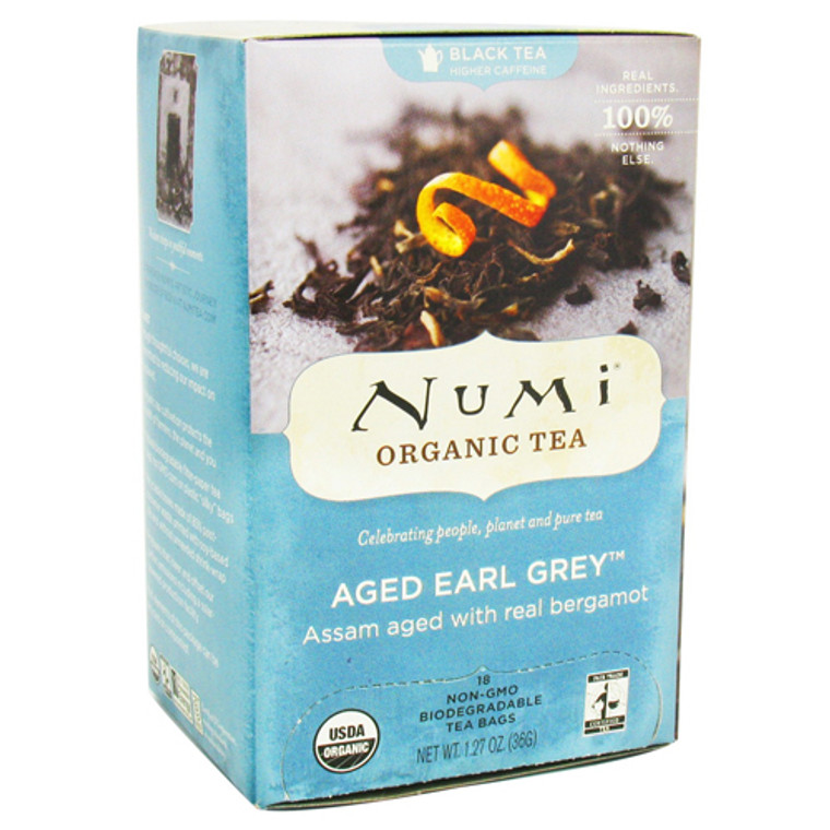 Numi Organic Black Tea, Aged Earl Grey - 18 Tea Bags