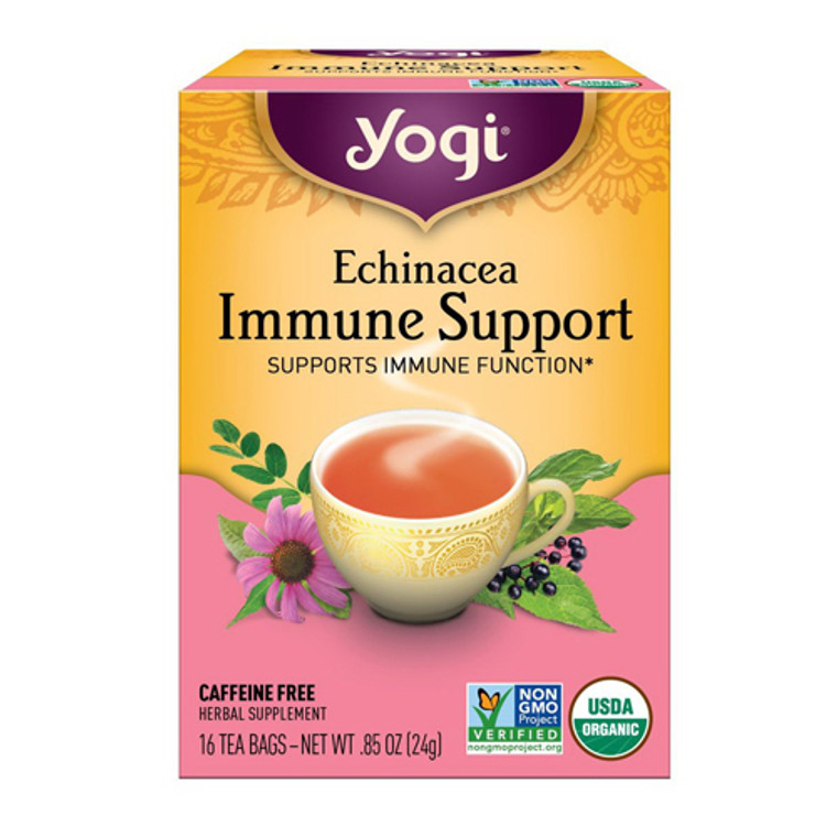 Yogi Echinacea Immune Support Herbal Supplement Tea Bags - 16 Ea