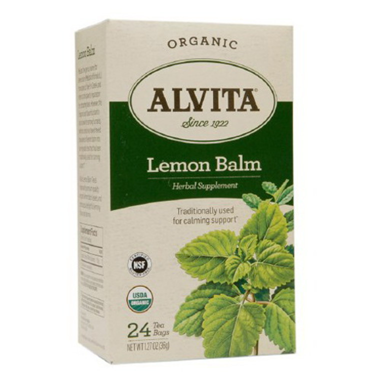 Alvita Organic Herbal Supplement Tea Bags, Lemon Balm - 24 Ea