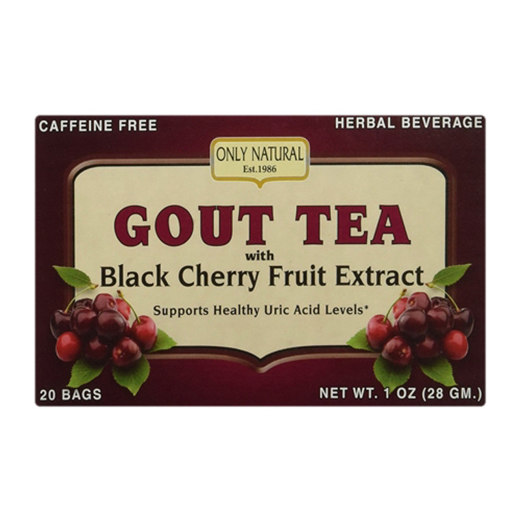 Only Natural Gout Tea with Black Cherry Fruit Extract, 20 Tea Bags