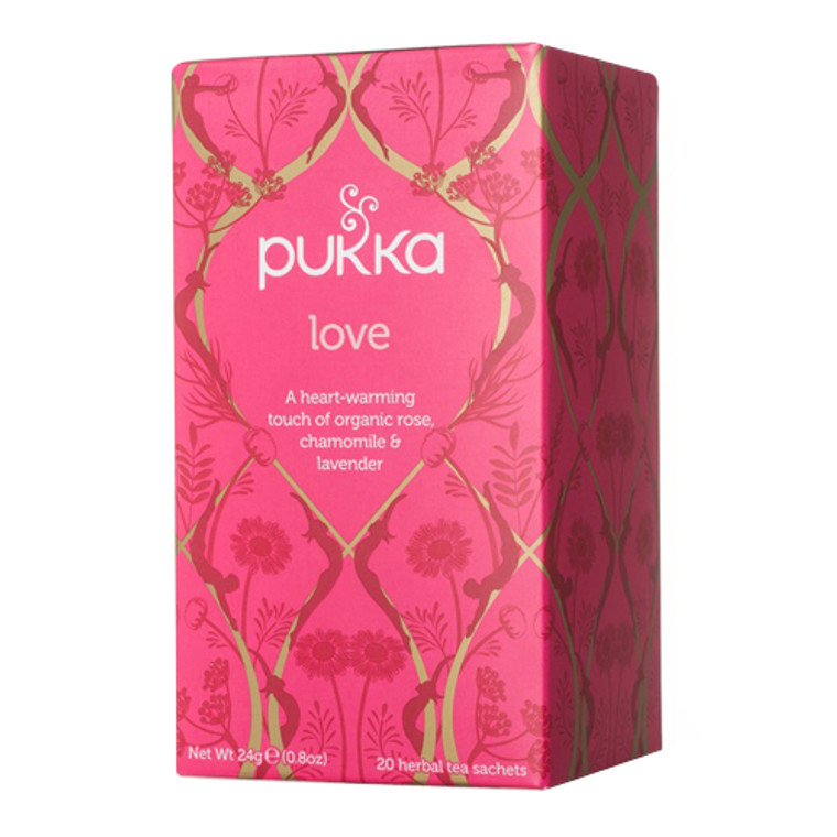 Pukka Herbal Teas Organic Love Tea bags, 20 Ea