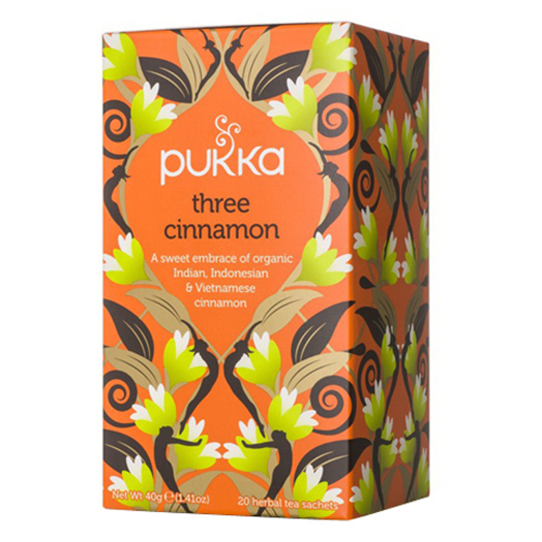 Pukka Herbal Teas Organic Three Cinnamon Tea bags, 20 Ea