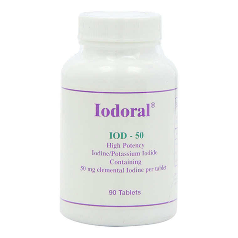 Optimox Iodoral Iod-50 High Potency Iodine/Potassium Iodide Tablets, Thyroid Support - 90 Ea