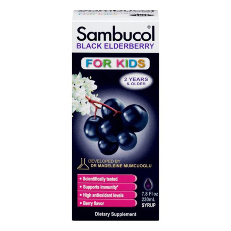 Sambucol Black Elderberry For Kids Syrup, Berry Flavor, 7.8 oz