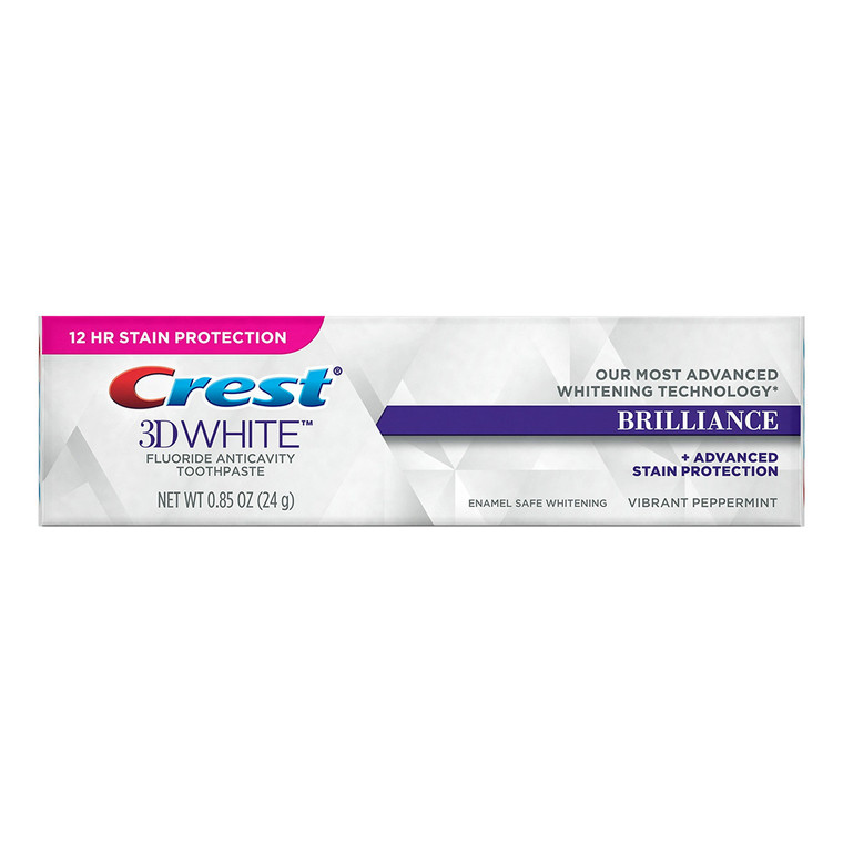Crest 3D White Fluoride Anticavity Toothpaste Brilliance Vibrant Peppermint 0.85Oz (24g)