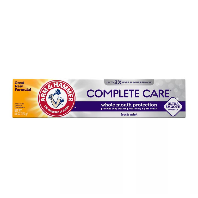 Arm & Hammer Complete Care Fluoride Toothpaste Plus Extra Whitening, Mint, 6 Oz