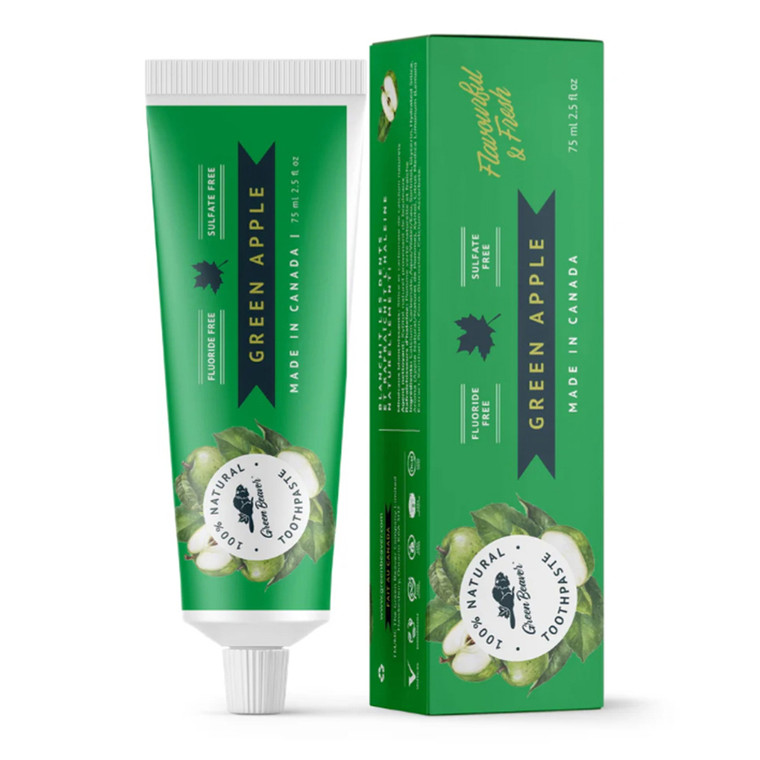 Green Beaver Natural Toothpaste, Green Apple, 2.5 Oz