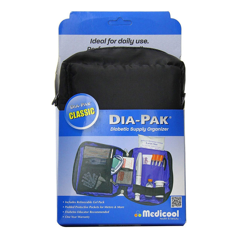 Madecool Dia Pak Diabetic Classic Travel Organizer Blue Medical Travel Case 1Ea